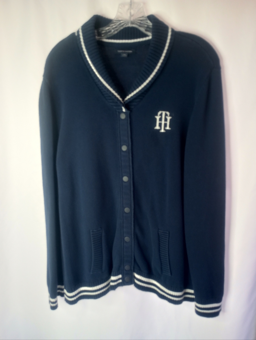 *Tommy Hilfiger Embroidered Blue Sweater Size XXL